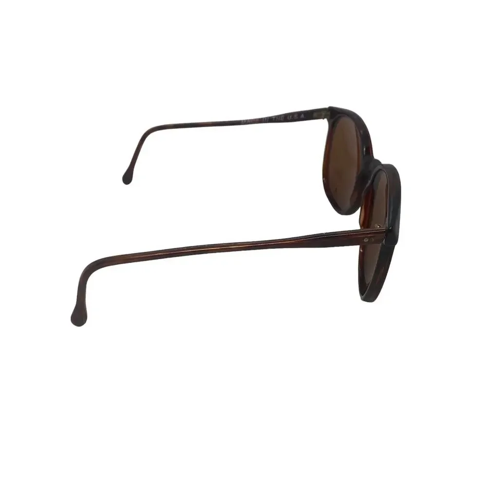 Vintage 1980s Pathway USA Opticolors 145 Demi Amber Round Horn Rimmed Sunglasses